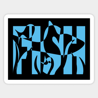 Fish-Themed Wavy Text Design Magnet